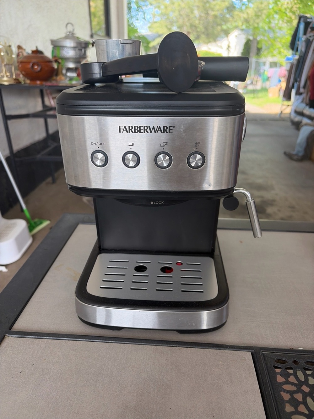 Farberware Espresso Machine Black Silver With accessories- Used -Works